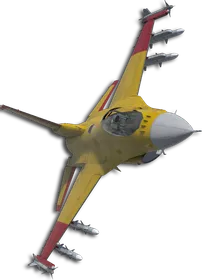 F-16C Two-Tone Yellow/Red Skin
